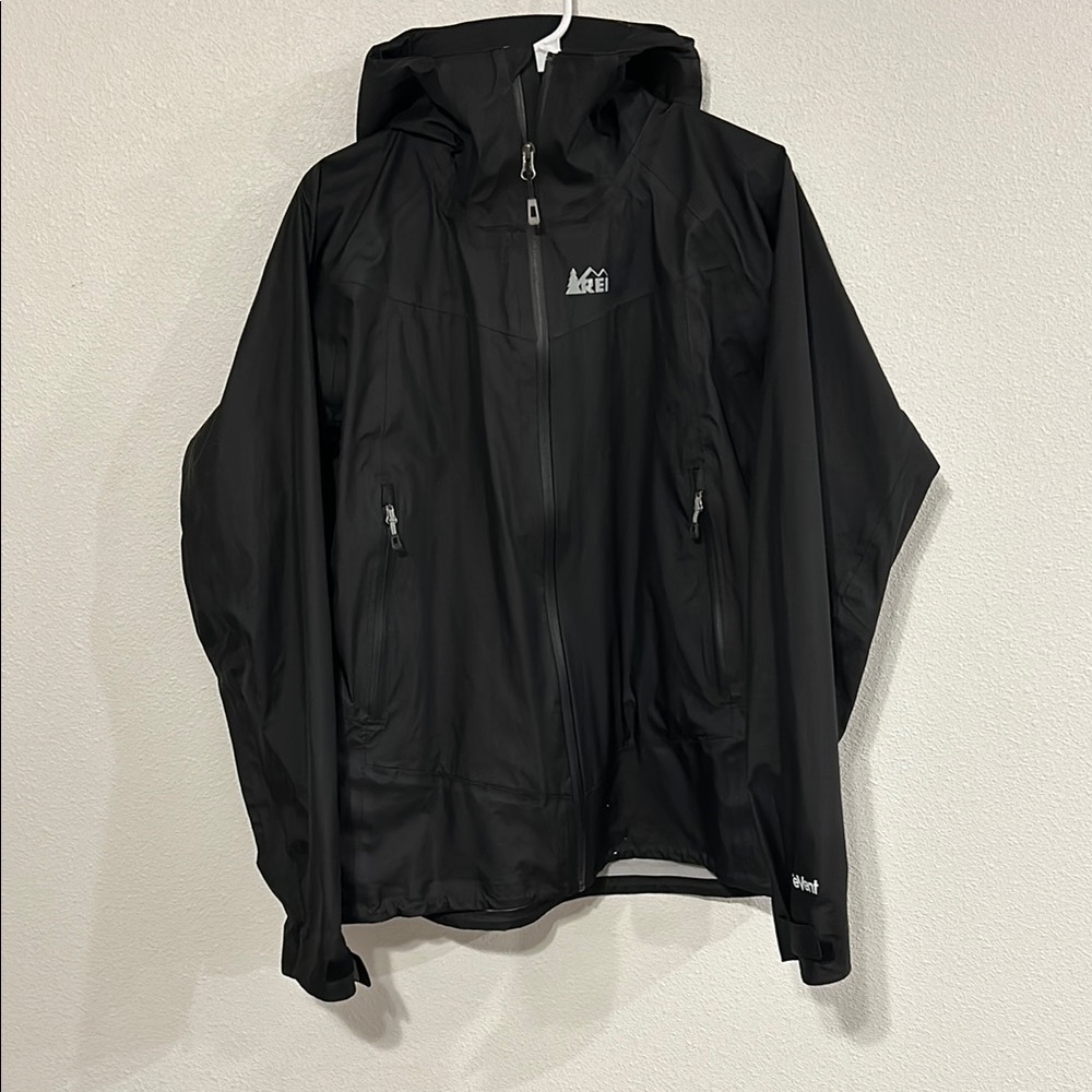 REI Black Windbreaker Jacket Lightweight Performance
